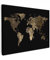 MuchoWow© Impression sur Toile Decoration Murale Peinture 80x60 cm Tableaux Decoratifs Muraux Déco Chambre Tableau Salon Carte du monde - Or - Noir - Terre - Luxe