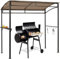 RELAX4LIFE Tonnelle Barbecue Extérieur, Abris Barbecue Extérieur avec Étagère de Rangement & 5 Crochets, Belvédère pour Terrasse Jardin, 216X134X211CM
