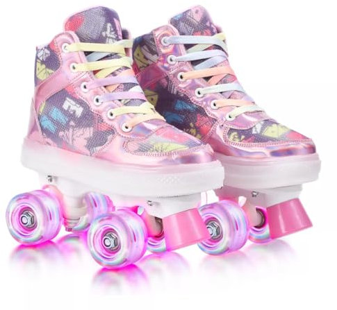 YUDOXN Rollschuhe Mädchen.komfortabl LED Rollerskates für Jugendliche und Anfänger.Klassische Retro Rollschuhe. (30)