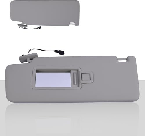 Magimaker Visera solar para el lado del conductor para Volkswagen Tiguan 2018 2019 2020 2021 2022 Reemplaza 5NN-857-551-L-3H8 delantero izquierdo | Parasol de protección solar | Espejo de maquillaje |