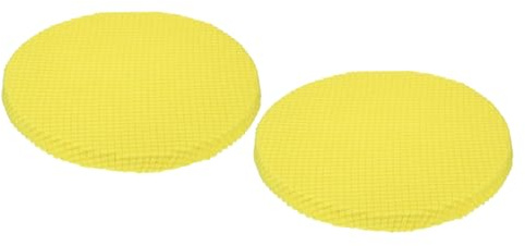 Uxcell Round Bar Stool Covers 2 Pack, Round Chair Covers with Elastic Bands Dia.11-14, Round Seat Cushions for Chairs Stool Slipcovers - Lemon Yellow