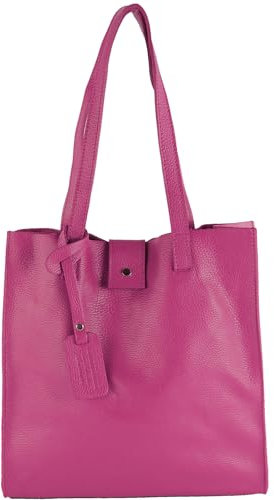 modamoda de - T247 - Ital. Leder Shopper mit herausnehmbarer Innentasche, Farbe:Pink