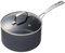 Kyocera Ceramic Saucepan with Ceramic Non-Stick Coating, 20 cm, PFAS/PTFE Free, Stainless Steel Handle, Suitable for All Hob Types, Includes Glass Lid, Charcoal