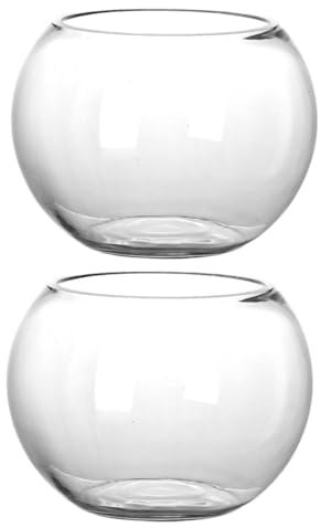 ABOOFAN 2st Mikroglasflasche Im Querformat Ökologische Flasche Aquariumschale Desktop Pflanzenterrarium Goldfischglas Tischständer Kleines Aquarium Aquarien Wandvase Oblate Büro Ringhalter