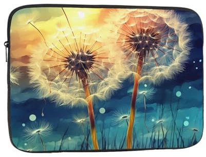 Pusteblume DIY Zeichnung Farbe Druck Laptop Sleeve Tasche Stoßfest Laptop Hülle Tragbare Aktentasche für Männer Frauen Computertasche 13 Zoll