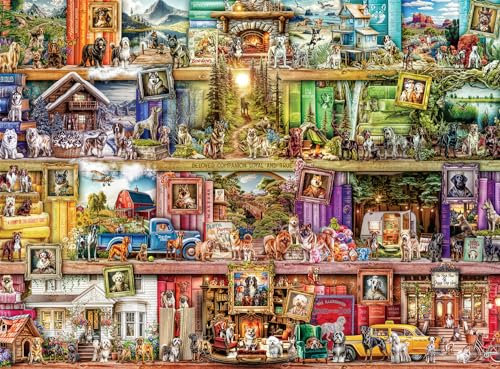 Buffalo Games - Aimee Stewart - The Library of Dogs - 1000 Piece Jigsaw Puzzle for Adults Challenging Puzzle Perfect for Game Nights - Finished Size 26.75 x 19.75
