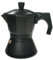 A2ZWORLD Caffettiera Moka in Alluminio, Colore Nero, NON Adatta al Piano a Induzione (6 Tazze)
