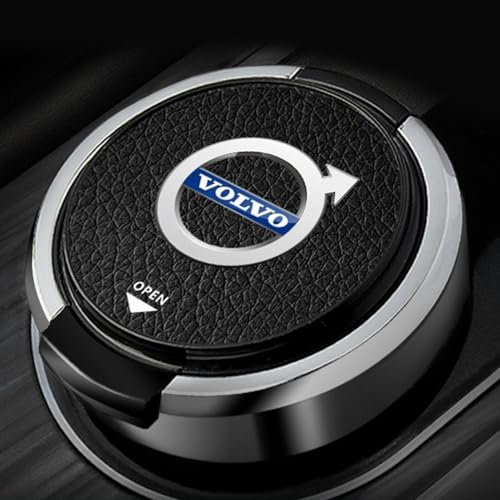 XENITE Auto Aschenbecher Mülleimer für Volvo XC40 XC60 XC70 XC90 S40 C30 C70 S80 S90 V40 V60 V90 Geruchloser Aschenbecher Car Tragbarer Ashtray Zubehör,Blackstyle