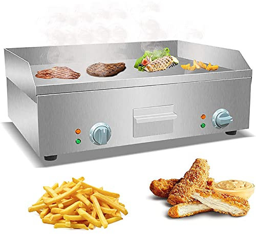 SmPinnaA Bandeja Eléctrica para Hornear, Sartén Comercial para Cocina, Bandeja para Hornear, Barbacoa, Hamburguesa, Tocino, Freidora De Huevos