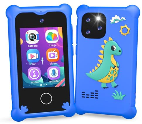 CHRERNA Kids Smart Phone for Boys,2.8 Touchscreen HD Kids Dual Camera Cell Phone with Game, Music Player, 8G SD Card,Christmas Birthday Toy Gifts for Boys 3-10 Year Old