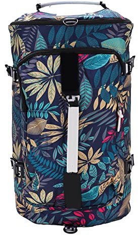 ANKROYU Printed Backpack, Polyester Backpack, Large Capacity Traveling Backpack for Outdoor Leisure Travel (blue maple leaf)