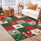 CAROMIO Weihnachtsdekorationsteppich, Rot Teppich für den Innenbereich Schneeflocke Elchteppich Weicher Teppich Bodenbelag Geometrische rutschfeste Matte Schlafzimmer Esszimmer Büro, Rot 80 x 150 cm
