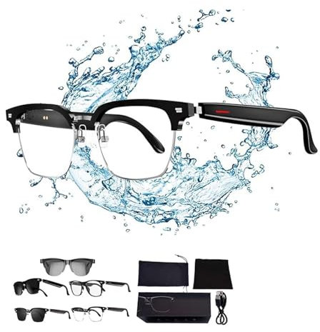 Niblido Smart Wireless Headphone Sunglasses,Smart Glasses Listenable Songs,Wireless Headphone Sunglasses,Polarized Bluetooth Sunglasses with Bluetooth Speaker (D)