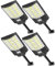 Sararoom Straßenlaternen Solar | 1000W LED Strahler Außen mit Bewegungsmelder Sensor | 864Led 6500K Wandleuchte mit Fernbedienung, IP65 Aussenleuchte Wegeleuchten für Garten Terrasse Garage Hof, 4st