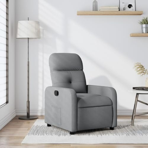 IKAYAA Massagestuhl, Fernsehsessel, Wohnzimmer Sessel, Liegesessel, Relaxsessel, Massage Sessel, Massagesessel Hellgrau Stoff #02