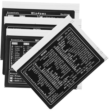 AUTSUPPL 4 Sheets Laptop Stickers Self-Adhesive Vinyl Keyboard Decals Computer Accessory Removable Laminated Non-Residue for Windows and Users