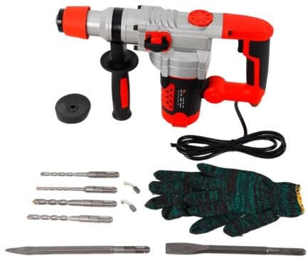 2200W Electric Drill, 930r/min Electric Demolition Jack Hammer Concrete Drill Breaker Kit Jackhammer Tool Concrete Breaker with Carry Case
