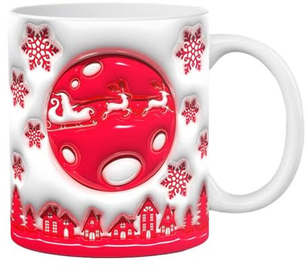 Tazas de café navideñas: juegos de bebidas festivas, tazas de cerámica | Tazas de té navideñas pintadas en a granel, tazas navideñas de cerámica para vacaciones, accesorios navideños