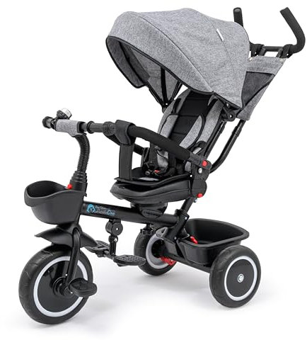 Foryourlittleone Kids Trike V3 Grey Tricycle Baby Push with Parent Handle Bike 9 Months to 5 Years Trike with Parent Handle, Multi-Functional Tricycle