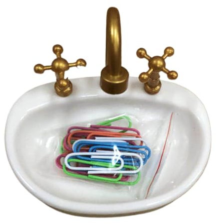 Wasserhahn-Spender, Büroklammer-Spender, Büroklammer-Spender, Miniatur-Möbel, Büroklammer-Halter, Schreibtisch-Schreibwaren-Büroklammer-Spender, Pinnnadeln, Büroklammer-Spender, Zubehör Papierklammer