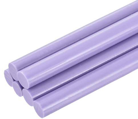 sourcing map Mini barras de pegamento caliente para pistola de pegamento 1.1 cm x 10.2 cm, morado claro, 6 unidades