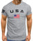 T Shirt Für Herren USA Flag American Patriotic College Retro US Flagge Amerika Bequem Streetstyle Sportshirt Atmungsaktiv Laufshirt Leichte Trainingsshirt Sommer Kurzarm T-Shirt für Männer