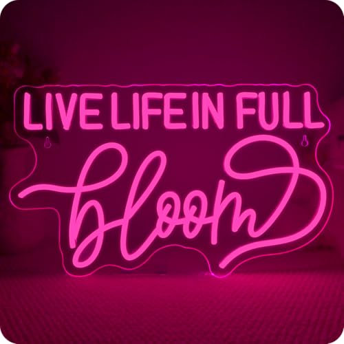 Horseneon Live Lifein Full Neon Schild Pink Leuchtschriftzug Für Wanddekoration Neon Lampe Live Led Schriftzug Neons Sign Neonschild Mit Usb-Betrieben Für Schlafzimmer,Wand,Party,Dekoration,Zimmer