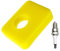 Foam Air Filter Replacement for Lawn Mower - Engine Air Cleaner and Spark Plug(COLOR:Yellow)