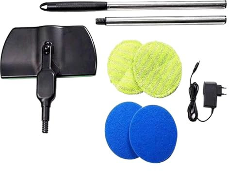 perfk Trapeador eléctrico Giratorio para Fregar y Limpiar Pisos Duros, Limpiador inalámbrico para Debajo del sofá, Cama, gabinete, mármol, Madera y
