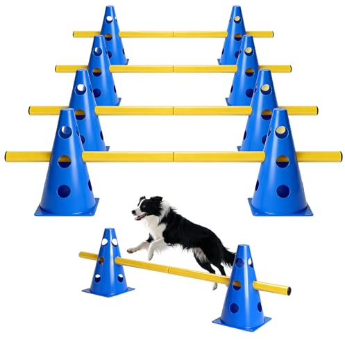 Trukafie 8er Agility Set Hunde Cavaletti Hund Hobby Horse Hindernisse | Steckhürdenset Hürden Hindernisse Hobby Horsing Hundetraining Agility Zubehör