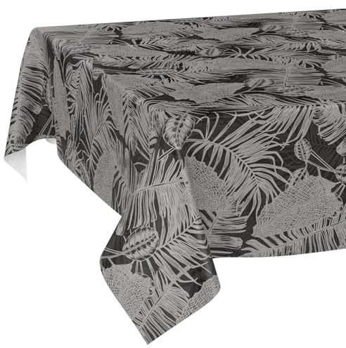 Wachstuchtischdecke Tischdecke abwaschbar Wachstischdecke pflegeleicht wasserabweisend Lotuseffekt Gartentischdecke Nachttropik 200 x 140 cm Schnittkante