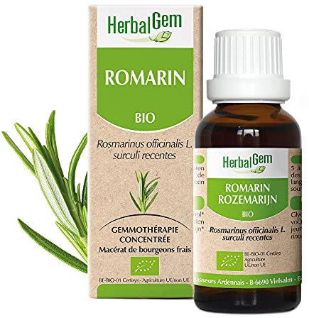 HERBALGEM - Macérât-Mère - Romarin Bio - Complément Alimentaire Gemmothérapie Concentrée - Extrait De Bourgeon Frais - Pour Digestion, Drainage, Détox - 30 ml