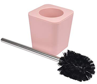 douceur d'intérieur, Brosse Wc (11.6 x 11.6 x 38.2 cm) Vitamine Rose Poudre, Plastique Soft Touch