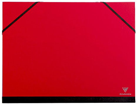 Clairefontaine 44805C Zeichenmappe (Gummizug, B4, 28 x 38 cm, ideal zur Aufbewahrung Ihrer Werke) kirschrot