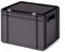 1a-TopStore Euro-Stapelbox/Aufbewahrungsbox K-TK 4270-0, grau, mit schwarzem Verschluß-Deckel, 400x300x281 mm (LxBxH)