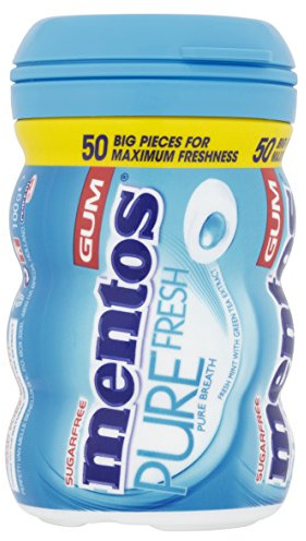 Mentos Gum Pure Fresh, Fresh Mint (Pack of 6, 50-Piece)
