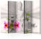murando Raumteiler Buddha Foto Paravent 225x172 cm beidseitig auf Vlies-Leinwand Bedruckt Trennwand Spanische Wand Sichtschutz Raumtrenner grau Rose b-A-0011-z-c