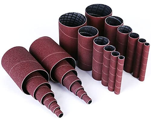 Spindle Sander Sleeves, 18PCS Sanding Sleeves for Oscillating Sander, 80 120 240 Assorted Grit Sandpaper, 4-1/2” Length, 1/2”,3/4”,1”,1-1/2”, 2”, 3” Diameter, by LotFancy