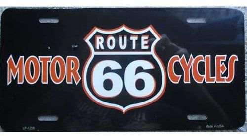Hotrodspirit – Nummernschild Route 66 Motor Cycles tole Deco us