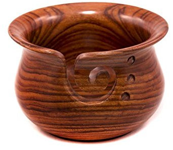 Darn Gute Garn gebogen handgefertigt Holz Garn Schale, indisches Rosenholz, 10,2 x 15,2 cm