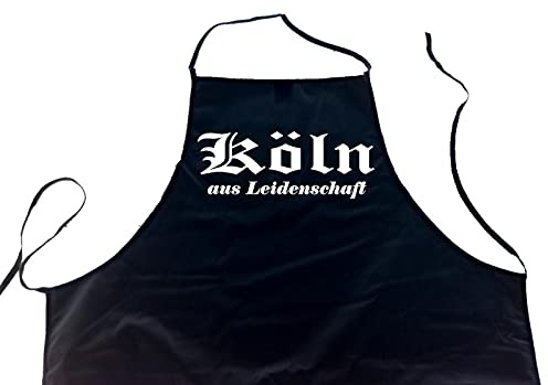 ShirtShop-Saar Köln aus Leidenschaft; Städte Schürze (Latzschürze - Grillen, Kochen, Berufsbekleidung, Kochschürze), schwarz