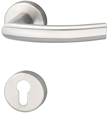 MARCHESI Drückergarnitur RIGA - auf Rosette PZ, 38-45, Edelstahl matt