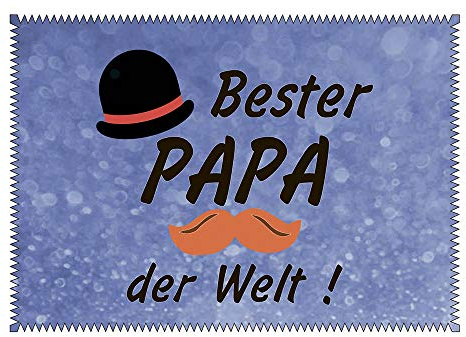 Brillenputztuch mit Motiv Bester Papa der Welt - Geschenk | Putztuch Displayputztuch Mikrofasertuch mit Wunschbild Foto Wunschtext (Bester Papa)
