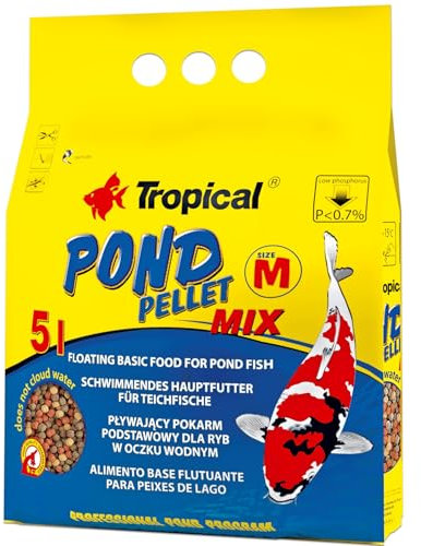Pond Pellet Mix Size M 5L / 550g - Alimento Flotante básico para Peces de Estanque, bajo Contenido en fósforo no favorece la proliferación de Algas