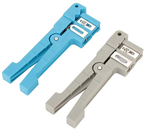 Yanmis Cable Stripper,45-163 45-162 Fiber Optic Jacket Stripper Fiber Optic Buffer Tube Stripper Coaxial Cable Stripping Tool Used to Screen Twisted Pair Cable Twisted Stranded(45-162+45-163)