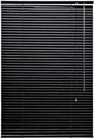 Klemmfix Alu Jalousie ohne Bohren - viele Größen und Farben - Aluminium Lamellen - Klemmträger Montage Fenster Tür - Rollo Faltrollo Sonnenschutz Jalousette (Größe 80 x 160 cm, Farbe Schwarz)