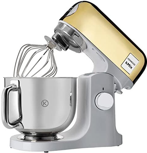 Kenwood kMix Editions KMX760YD Küchenmaschine, 5 l Edelstahl Schüssel, Safe-Use-Sicherheitssystem, Metallgehäuse, 1000 Watt, inkl. 3-Teiligem Patisserie-Set und Spritzschutz, Gold