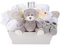 Baby Box Shop – 14 Babygeschenke, ideal für Babypartygeschenke, Unisex-Babygeschenke, mit neuen Babyartikeln für Neugeborene und einem grauen Plüsch-Teddybären