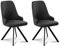 moebel-eins MIRINDA 2er Set Schalenstühle, Gestell Eisen schwarz, ohne Drehfunktion, Echtleder, schwarz