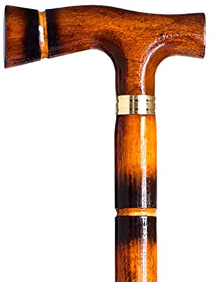 Canne de marche en bois avec poignée en bois imitation canne légère 0,25 kg, hauteur 90 cm (608)